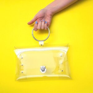 Wristlet ring bag, modern handbag, minimalist clutch, sporting events outfit, rave festivals purse, airport security, easy to travel bag