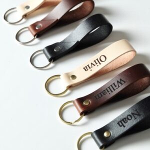Personalized leather keychain, keychains, keychain, keychain accessories, custom keychain, leather key fob, keychain for women, drive safe