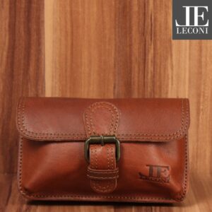 LECONI Belt Bag Belly Bag Genuine Leather Men's Bag Women's Bag Men Women Natural Hip Bag Buffalo Leather Brown LE9020-P
