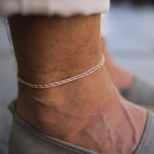 Surfer Beach Anklet for Men or Women - Mens Boho Ankle Bracelet - Womens Ankle Chain - Handmade Festival Jewelry - Waterproof & Adjustable