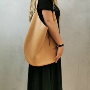 Large Leather Bag Nude / Leather Bag Bag / Slouchy Bag / Leather Hobo Bag = Leather Tote / Leather Shopper = Minimal