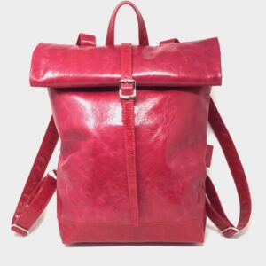 Leather backpack , rolling backpack , backpack leather , red leather backpack