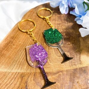 Keychain wine glass personalized in your desired color, small gifts, gifts for women, gift girlfriend