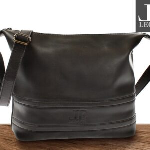 LECONI Crossbody Bag Bucket bag Leather bag for women Genuine leather Women's bag Leather dark grey LE0064-buf