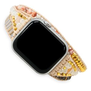 BENAVA Women's Replacement Bracelet Apple Watch Compatible | Gemstone Bead Bracelet Colourful Adjustable | Apple Watch 7 6 5 4 3 2 1 & SE