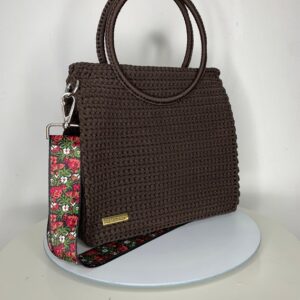 Handgemachte Handtasche, Umhängetasche, handmade, Braun, Tasche, diy, gehäkelt, Damentasche, Häkeltasche, Accessoires