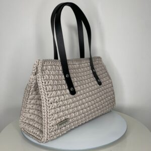 Handgemachte Handtasche, Umhängetasche, handmade, Beige, Tasche, diy, gehäkelt, Damentasche, Häkeltasche, Accessoires