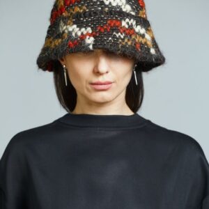 Women's white bucket hat. Winter and fall warm hat. Sheep wool hat