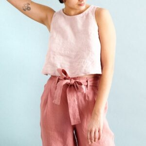 Cropped linen top BAY