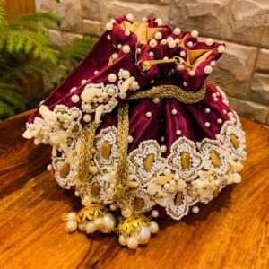 Royal Mother of pearl Handcrafted Embroidered Potli Bag, Wedding Purse. Perfect Gift For Girl. Engagement gifts bridesmaid anniversary gifts